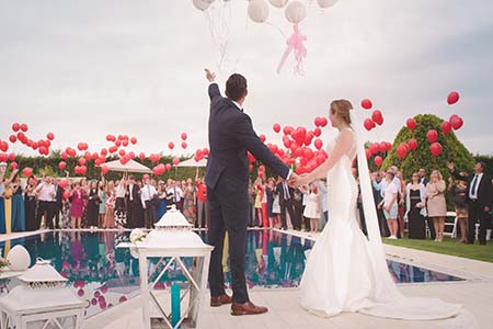 wedding couple at the ceremony